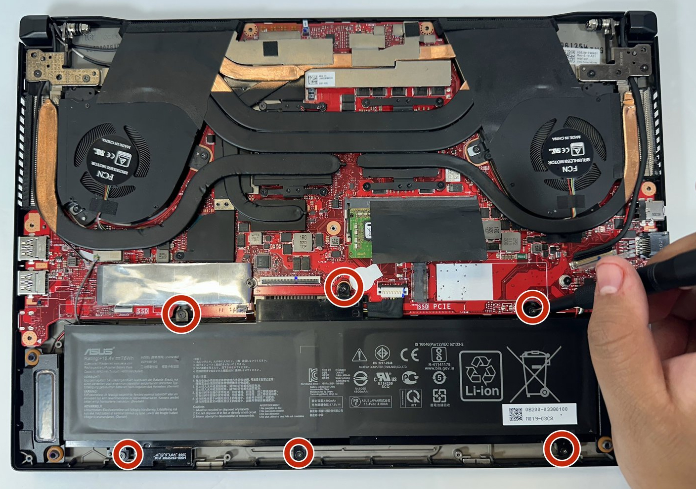 Internal Photo of Asus ROG Zephyrus GU502GW GU502GV GU502GU 12V CPU Fan original (ASUS GU502)